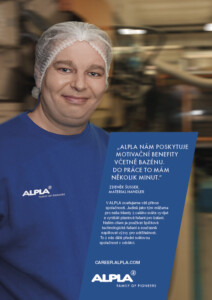 ALPLA Bystřice plakát nábor zaměstnanců Benešov u Prahy realizace ZULU Group