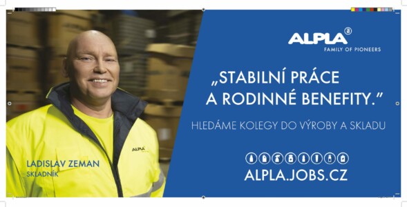 ALPLA Bystřice billboard nábor zaměstnanců Benešov u Prahy realizace ZULU Group